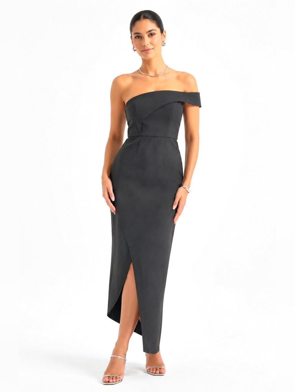 Luimier By Bariano Strapless Asymmetric Formal Maxi Dress